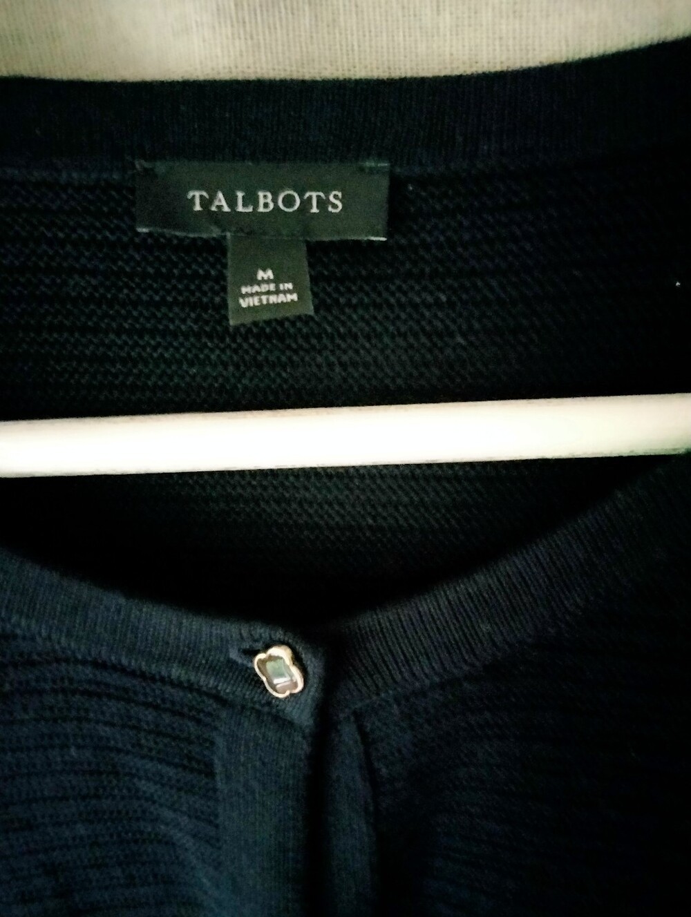 Talbots Dark Navy Ribbed Knit Open-Front Cardigan - Picture 2 of 8